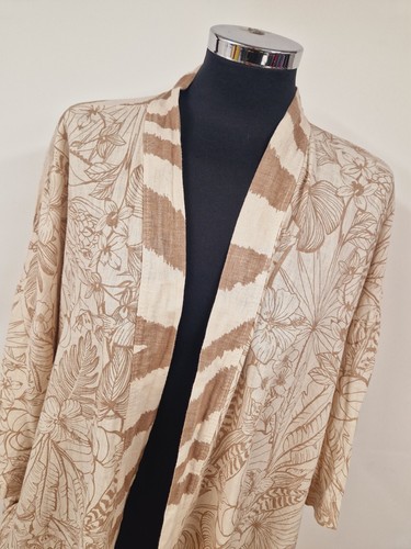 Sarah Tempest Animal Print Jacket One Size Linen New Tags Pockets Made In Italy - Picture 5 of 11