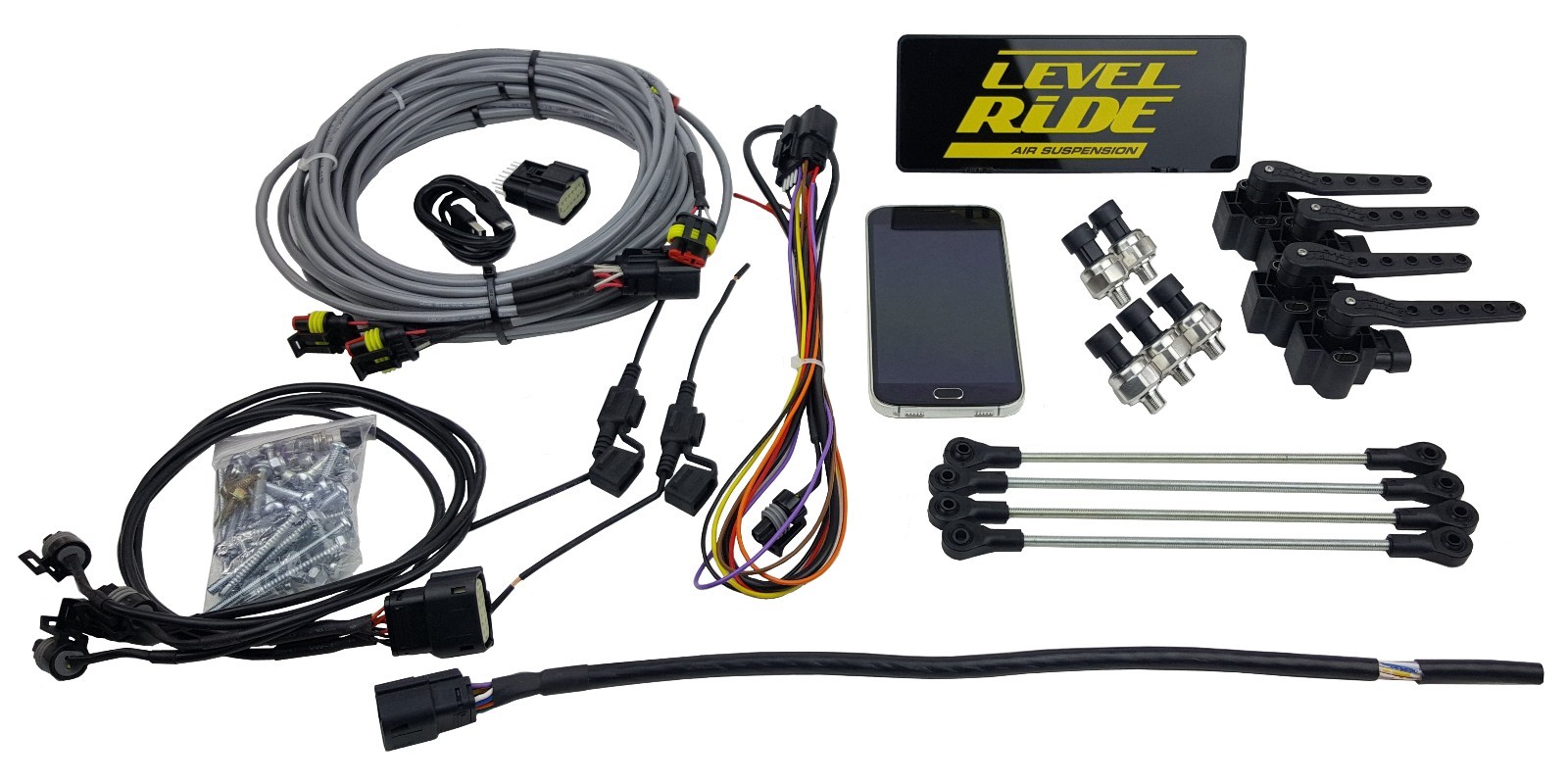 Level Ride Air Suspension Height & Pressure Sensors ECU Controller Kit