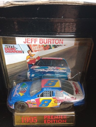 1995 Racing Champions #8 Jeff Burton 1/64 Ford Thunderbird Diecast Car Replica