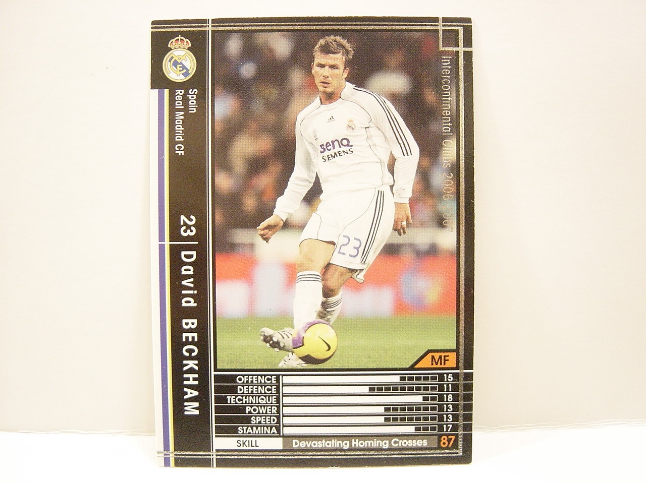 Panini WCCF 2006-07 David Beckham 1975 England No.23 Real Madrid RMF/CMF #360