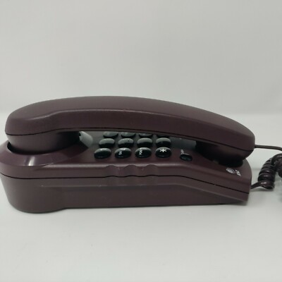 Vintage AT & T Push Button Maroon Red Desk or Wall Mount Design Line 140