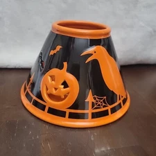 The White Barn Candle Co Halloween Ceramic Shade Black Orange Jack-o'-lantern