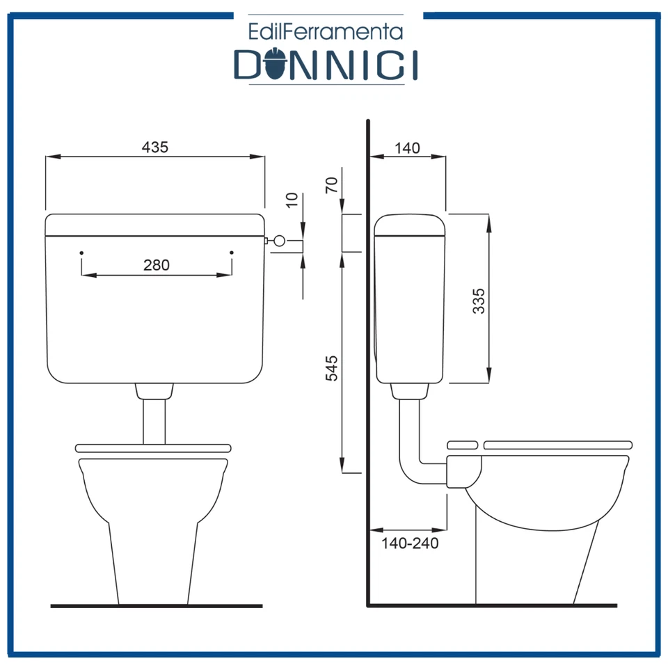 SCHWAB Cassetta scarico WC esterna a zaino di risciacquo per water monotasto  - Immagine 3 di 4