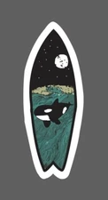 Orca Sticker Whale Surfboard Waterproof Animal Outdoor Ocean Gift NEW