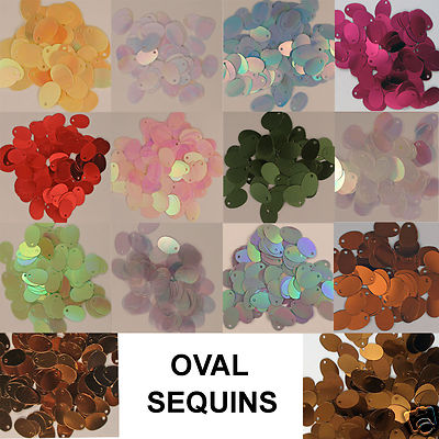 Sequins Ovals / Tear Drops Loose Various Colors (Red, Blue, etc. (~200 pcs.)