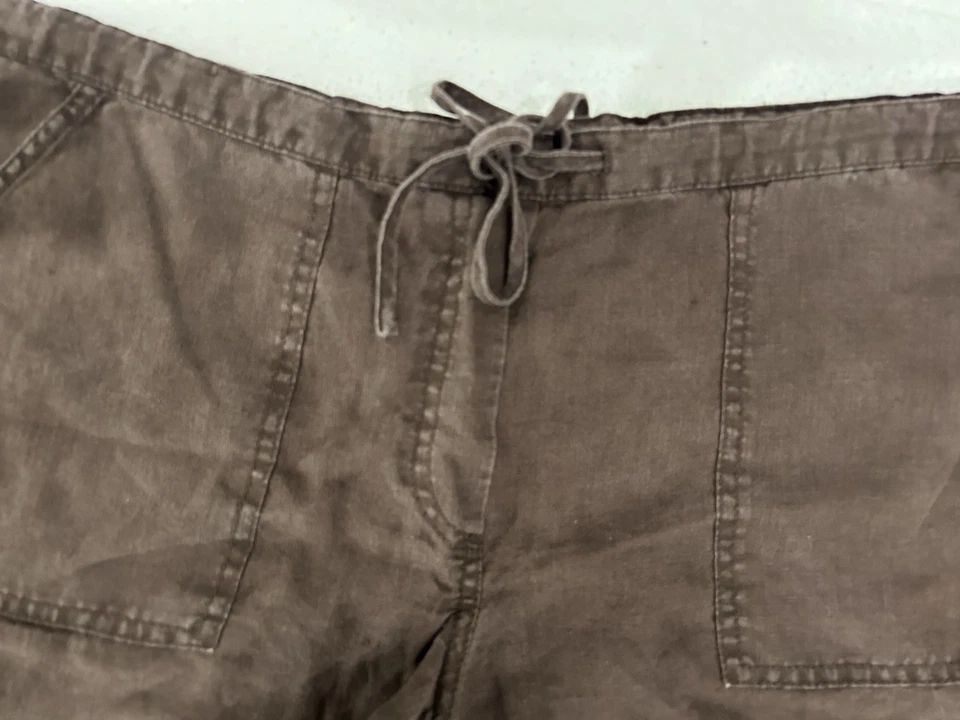 VTG London Jean-Victoria’s Secret 90s/Y2K Brown  Drawstring Linen Shorts Size M - Image 3 of 4