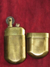 VINTAGE KOREA STAMPED BRASS TRENCH ART LIGHTER NEEDS FLINT