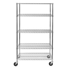 UltraDurable 5-Tier NSF Steel Wire Shelving, 48"W x 24"D x 76"H