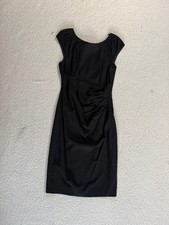 Coast size 10 Black Ruched Pencil Dress Cap Sleeve Bodycon Occasion Evening