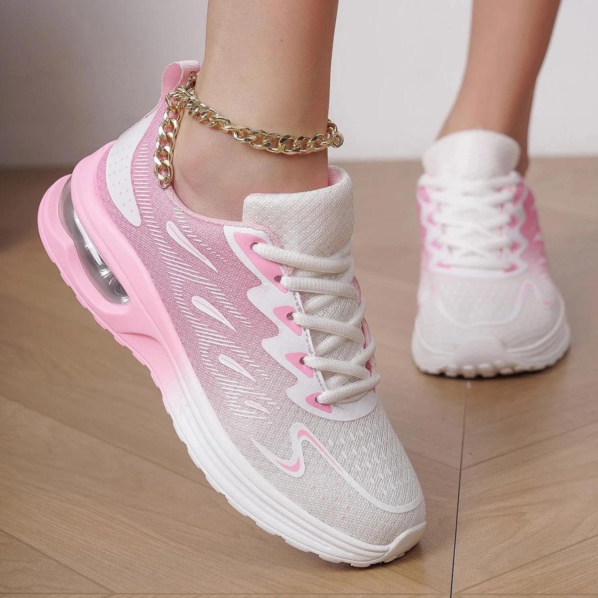 Ladies Womens Wide Fit Casual Lace Up Non Slip Walking Work Trainers Shoes Size