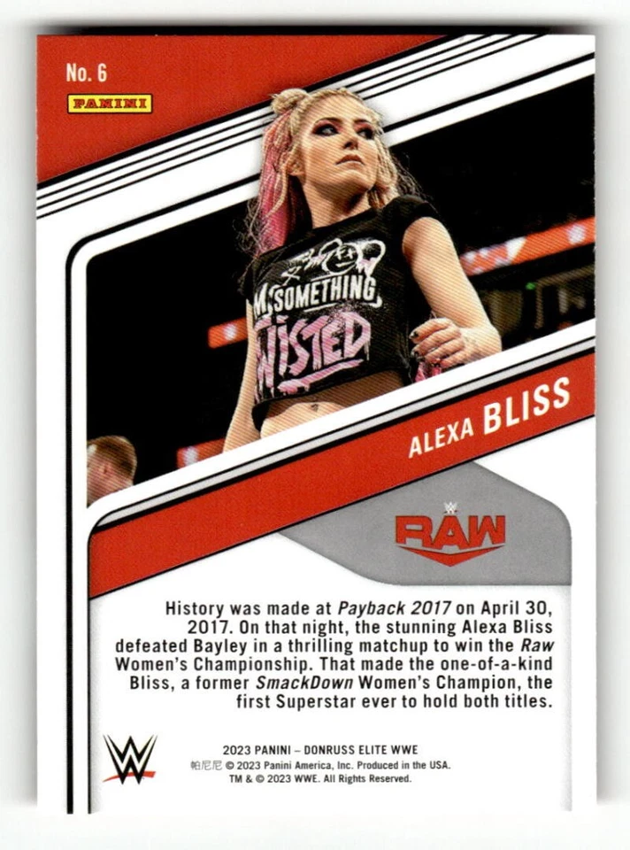 2023 Donruss Elite WWE Red Wrestling Singles #1-150 (Pick Your Cards) - Image 2 of 2