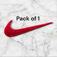 2.5" Red Embroidered Swoosh Patch Iron On Sew On Logo for Sneakers, Hats
