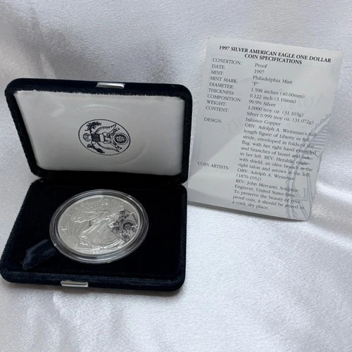 1997-P Proof Silver American Eagle $1 .999 Fine Silver Coin [E2]