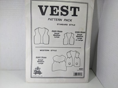 Vintage TANDY LEATHER Co. Men s VEST PATTERN PACK #6001 Sealed UNCUT