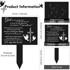 Black Acrylic Memorial Plaque Stake - Garden Yard Decoration