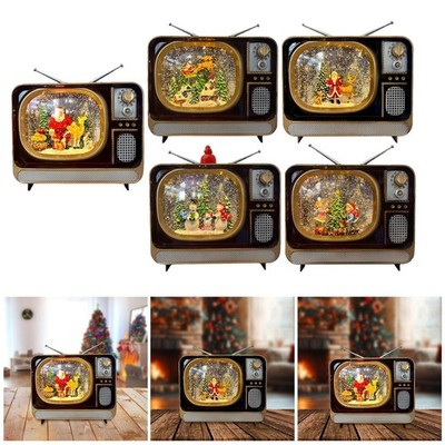 Glitzernde Weihnachts Spieluhr TV Design Nachtlicht für Kamin Home Cafe