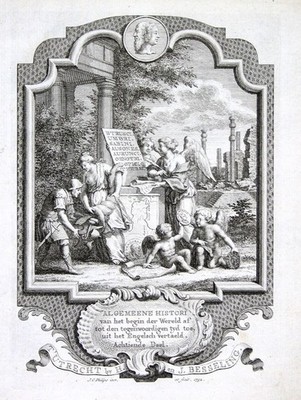 1752 Titelblatt Titel title page Phytagoras Kupferstich antique print Philips