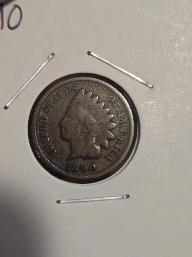 1890 Indian Head Cent – Good to Very Good (G–VG) Condition