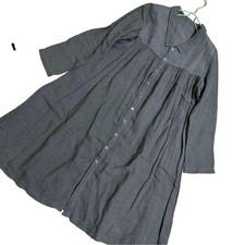 Nest Robe Linen Switching Dress Green 100 Linen Made in Japan -From Japan