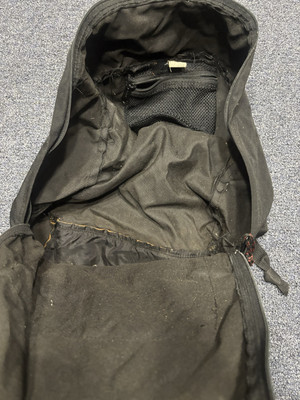 Vintage 90s Y2K Eastpak Made In USA Black Backpack Bag Brown Suede