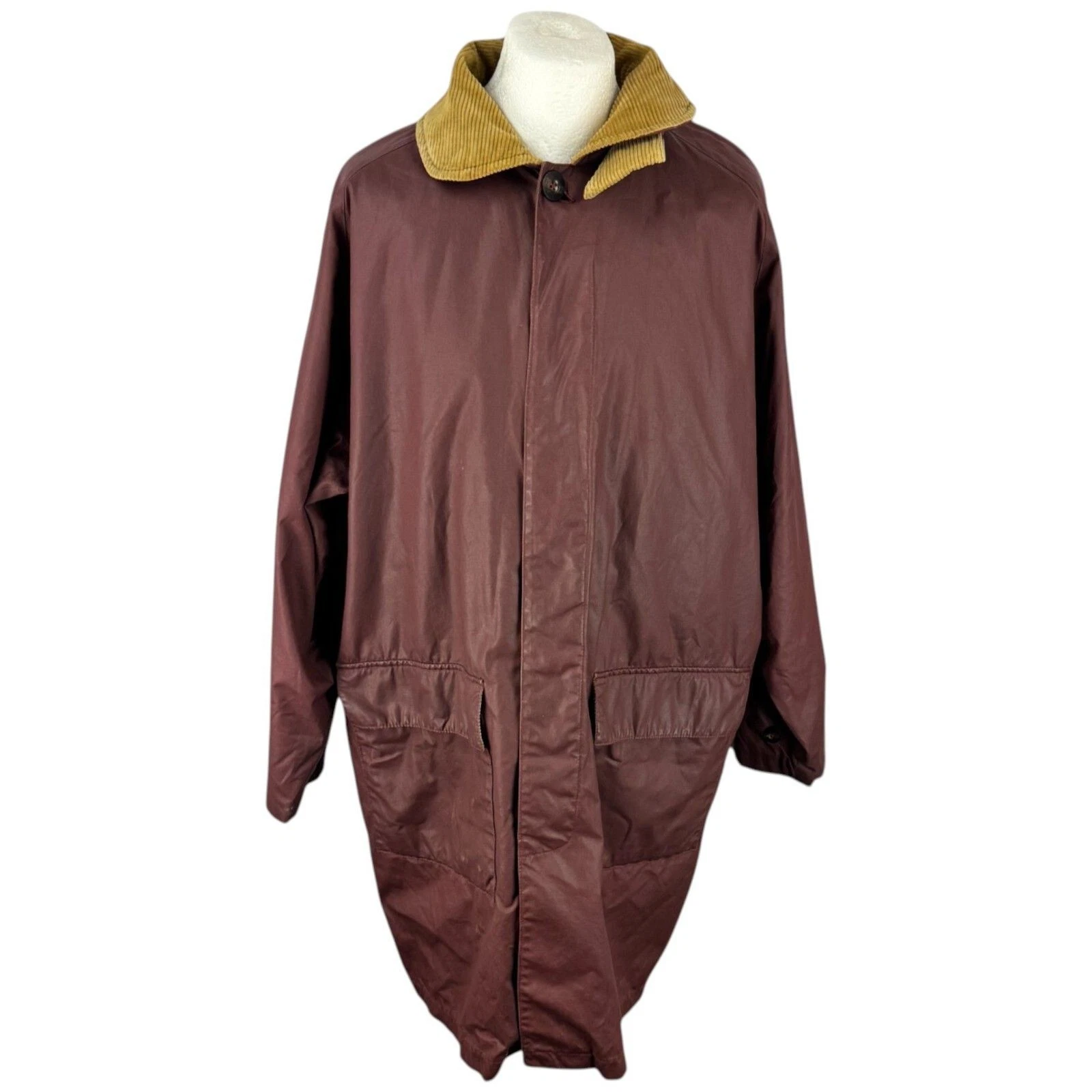 Henri Lloyd Coat Large Men's Red Polyester Vintage Lined Oversized 1990s