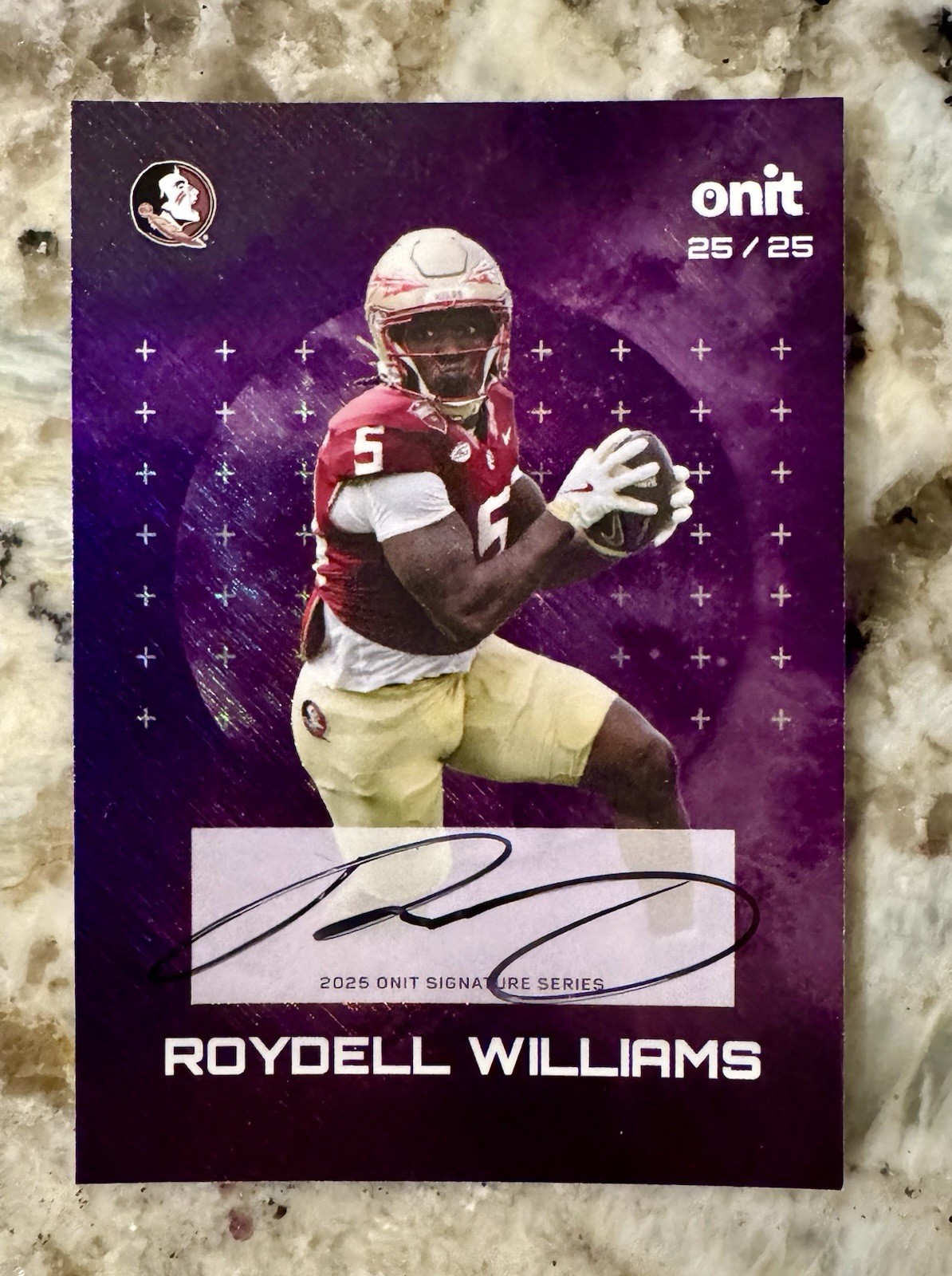 2025 ONIT Gravity Roydell Williams Auto 25/25 Purple FSU!