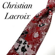 Christian Lacroix Necktie Panel Pattern Art Floral Luxury Pre-Owned K