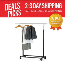 Expandable Heavy Duty Garment Rack in Elegant Black - Perfect for Small Spaces