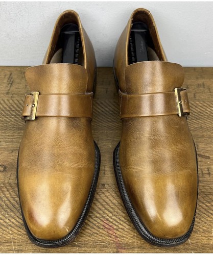 Allen Edmonds Dress Shoes Men 9 Walnut Brown Leather Single Monk Strap Plymouth - Picture 1 of 14