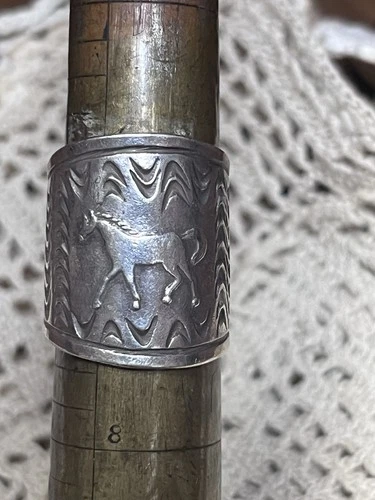 Vintage Sundance Catalog artist made horse ring 925 silver size 7 Southwest