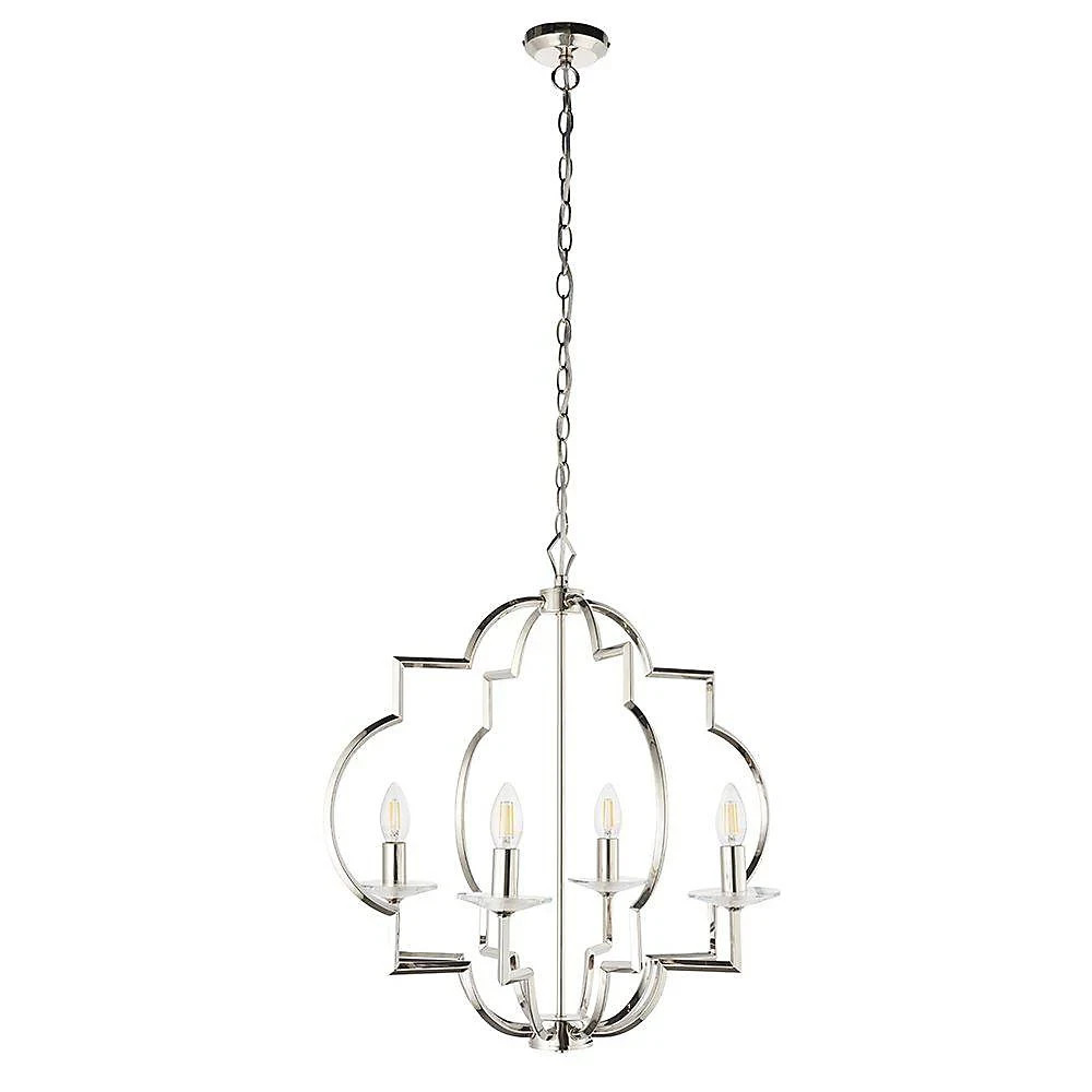 Luminosa Garland 4 Light Ceiling Pendant Polished Nickel & Clear Crystal Glass