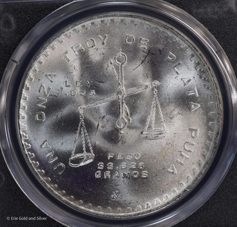 1980-Mo Mexico 1 oz Silver Casa De Moneda PCGS MS 67 | Prooflike Reverse UNC BU - Image 4 of 4