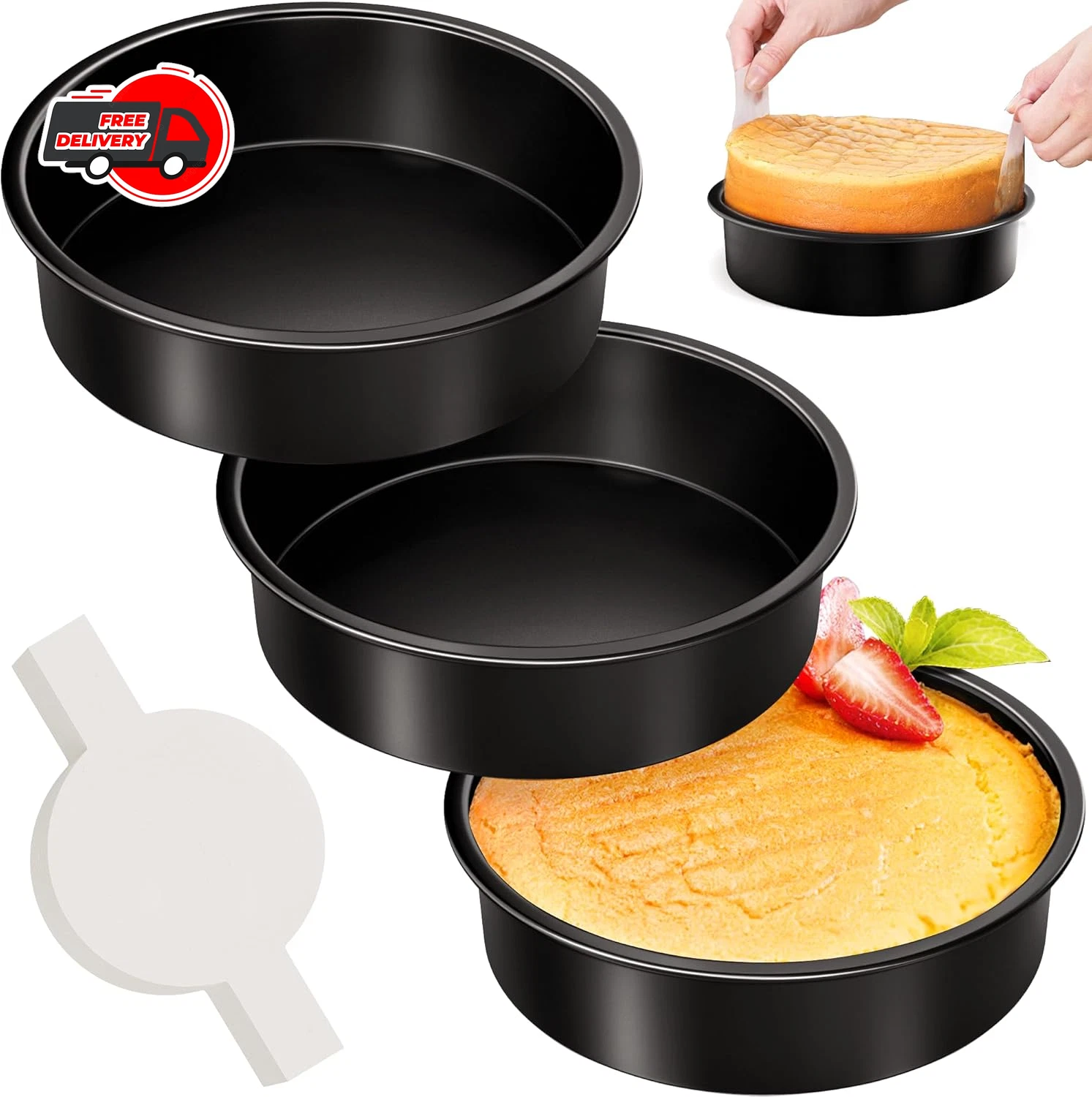 8 Inch Round Cake Pan Set of 3, Nonstick Baking Pans with 90PCS Parchment Paper,
Opens in a new wind