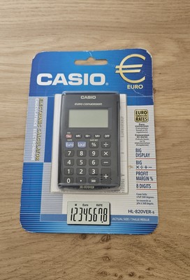 Casio Euro Conversion Elektronischer Taschenrechner mit Deckel HL-820VER (VERSIEGELT)