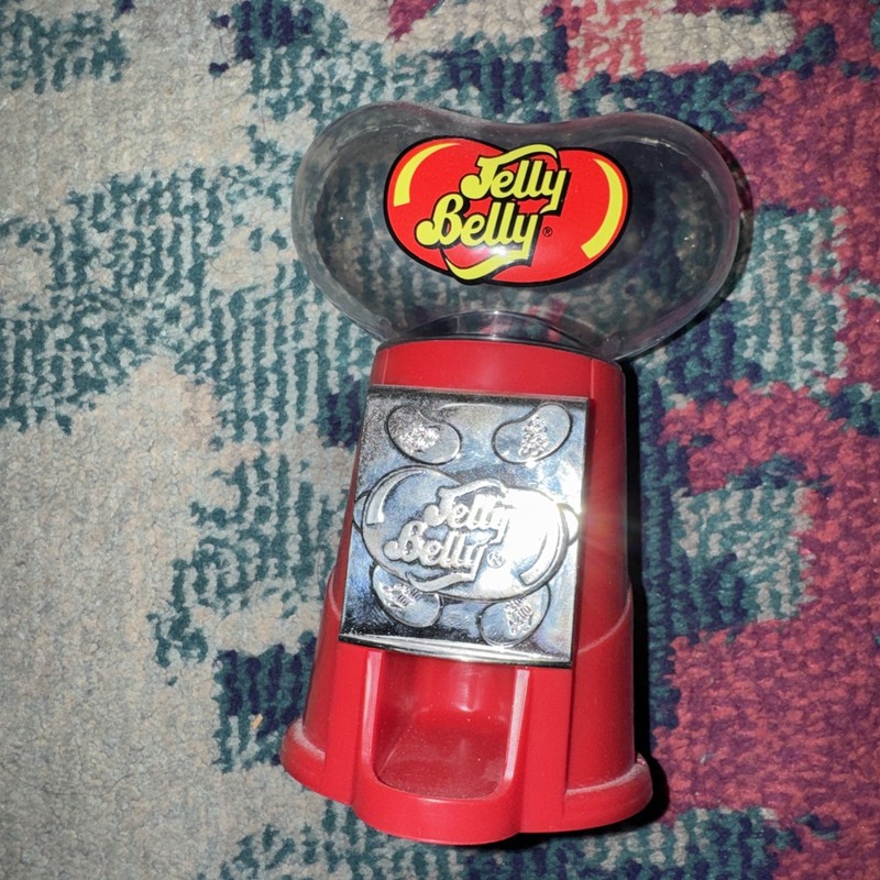Jelly Belly Mini Toy Plastic Jelly Bean Machine Dispenser 6" Works!