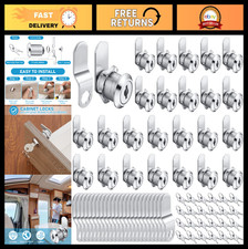 24 Sets 3/4" Cabinet Locks with Keys - Secure Drawer, Mailbox, RV Storage, Zinc