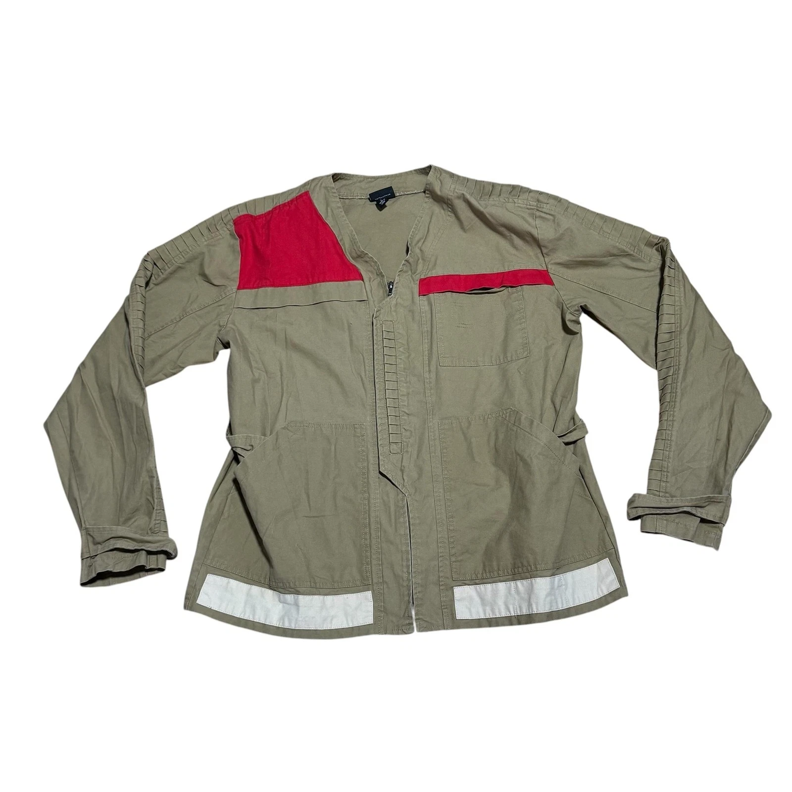Star Wars Finn Track Jacket Mens Large Tan Red ThinkGeek Disney Cosplay Costume - product detail image 1