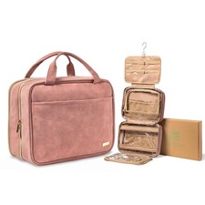 Pink Travel Toiletry Bag, Medium Makeup and Cosmetic Organizer for Women, Han...