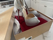 Christian Louboutin cathy 150 glitter platform open toe heels