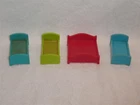 Fisher Price Little People Vintage Bed Furniture Lot Blue Teddy Bear, Green, Red