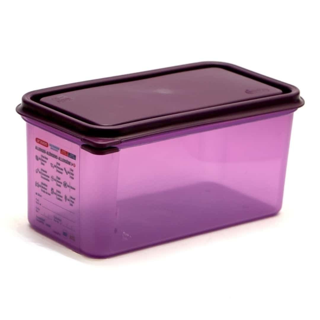 Hermetic Gastronorm 1/3 Plastic Container Purple H. 15 cm Araven - Basin