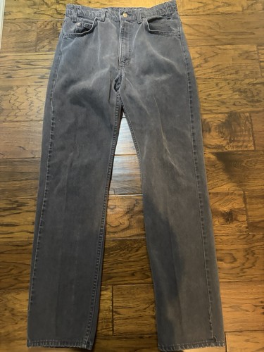 Vintage 1994 Levis 505 Jeans Tag Size 33x32 Fits 30x32 Faded Black Orange Tab