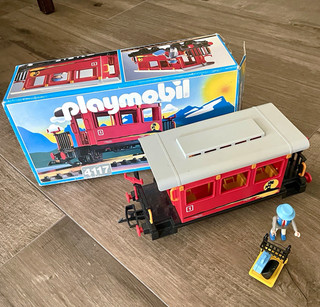 Playmobil Eisenbahn Waggon 4117 rot mit OVP inkl. Figur Alter 5 7 Jahre