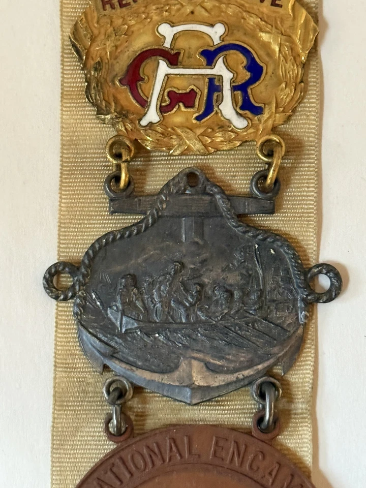 1908 Toledo Ohio GAR 42º Delegado Nacional Insignia Guerra Civil Gran Ejército Foto 2 de 4