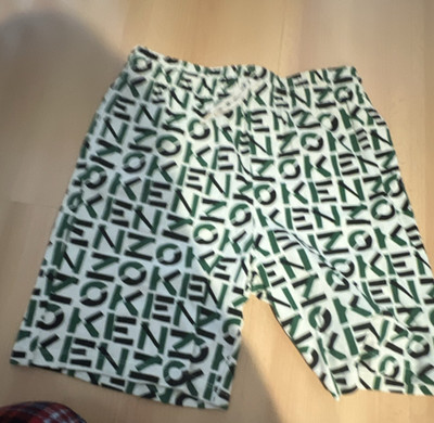 KENZO Boys Athletic Logo Shorts Drawstring White Green Black 10A/140