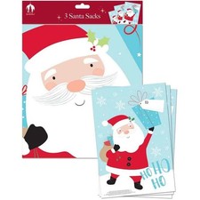 3 x Christmas Santa Sacks Reusable Strong Gift Sack Xmas Presents 30 x 20 Inches