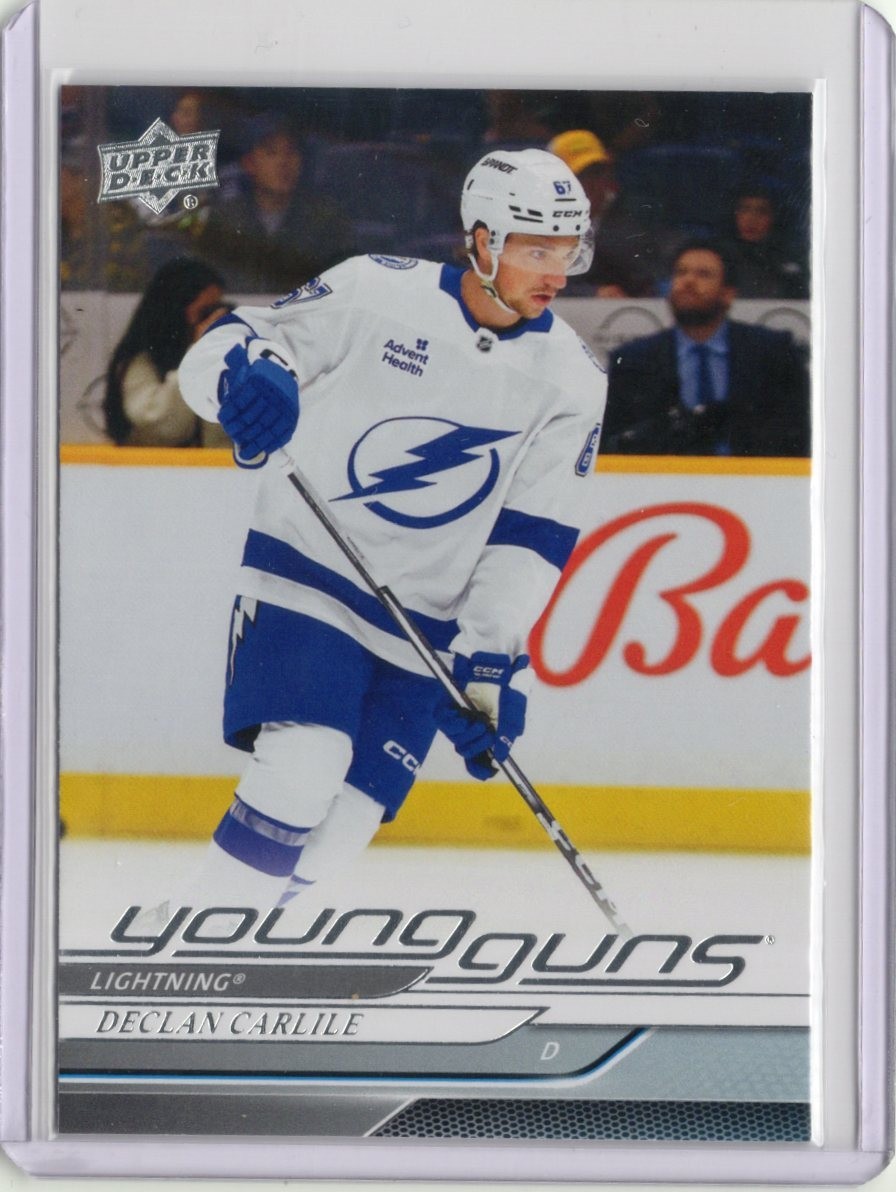 2024-25 UPPER DECK #467 DECLAN CARLILE YOUNG GUNS TB LIGHTNING Rookie