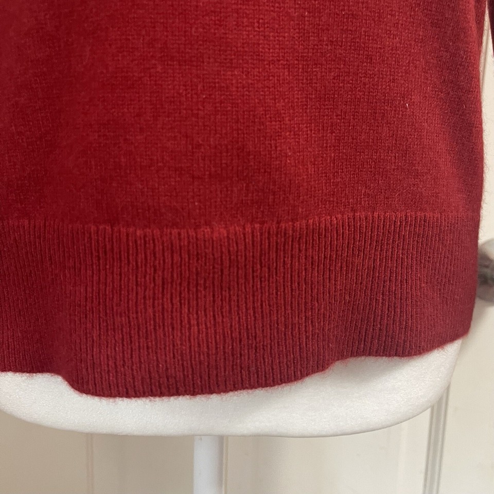 Quince Mongolian Cashmere VNeck Sweater Size XS Red Luxury Layering