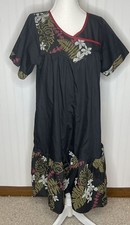 MuuMuu Hawaiian RIM Size S/M Black Short Hawaii MuMu Dress See Measurements