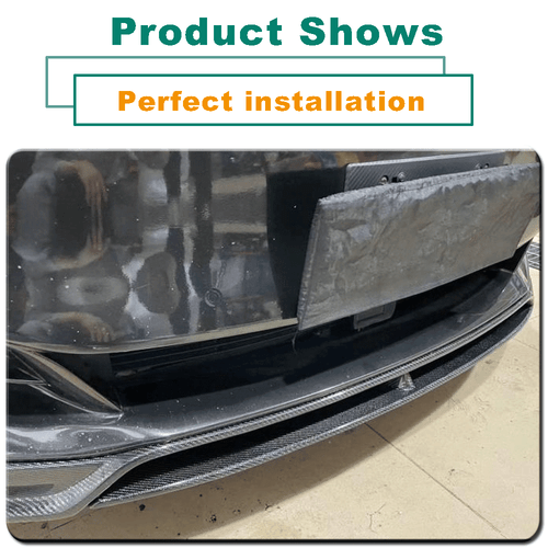 Fit For Tesla Model S 2016-2020 Real Carbon Fiber Front Bumper Lip Chin Spoiler - Picture 6 of 13